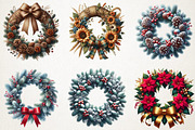 Holiday Wreaths Watercolor Bundle, an Illustration by RobertsArt (Thumbnail 2 of 2)