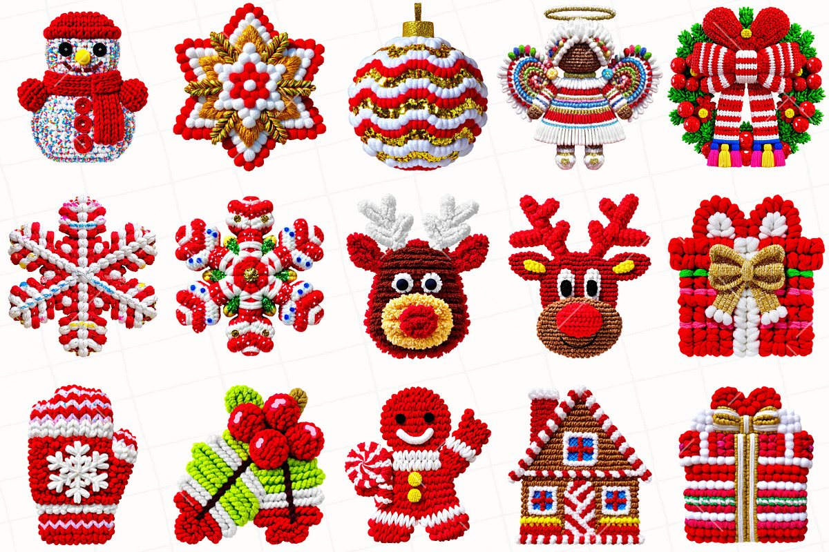 Yarn Crochet Christmas Clipart, an Illustration by OK Design (Photo 3 of 6)