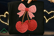Yarn Valentine's Coquette Bow Cherry, an Illustration by Craft Nest (Thumbnail 6 of 6)