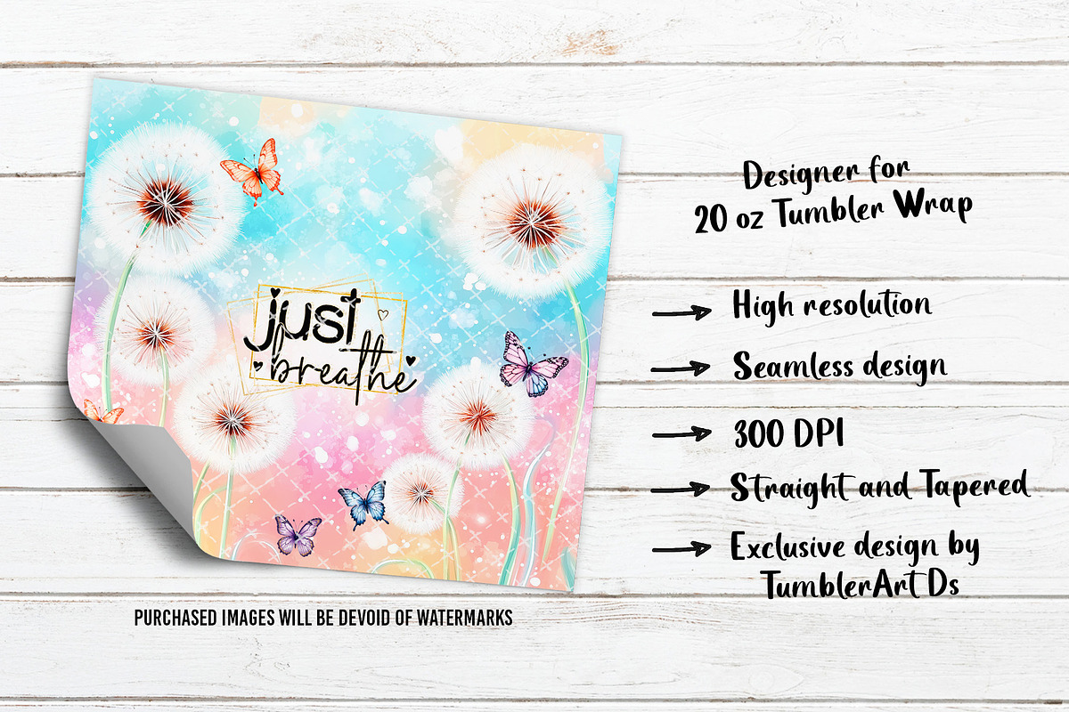 Just Breathe Tumbler PNG, a Pattern Graphic by TumblerArtDS (Photo 3 of 3)