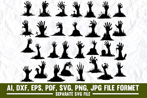Zombie hand svg, Zombie skull svg, a Graphic by VectorArtPrintableDesign