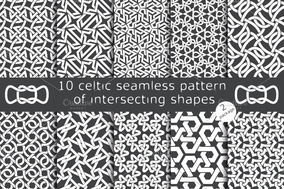 10 celtic patterns. Package 2, a Pattern Graphic by Guten Tag Vector (Photo 1 of 3)