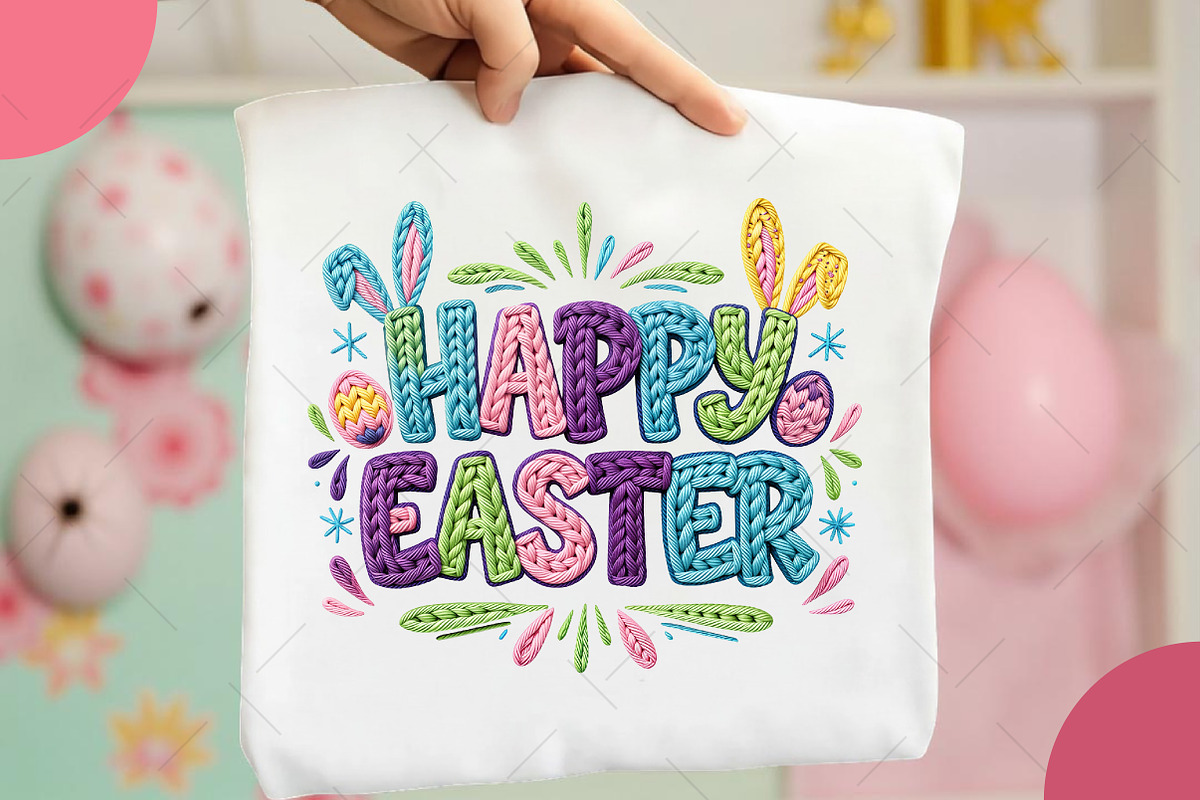 Faux Yarn Happy Easter Png, an Illustration by OK Design (Photo 3 of 6)