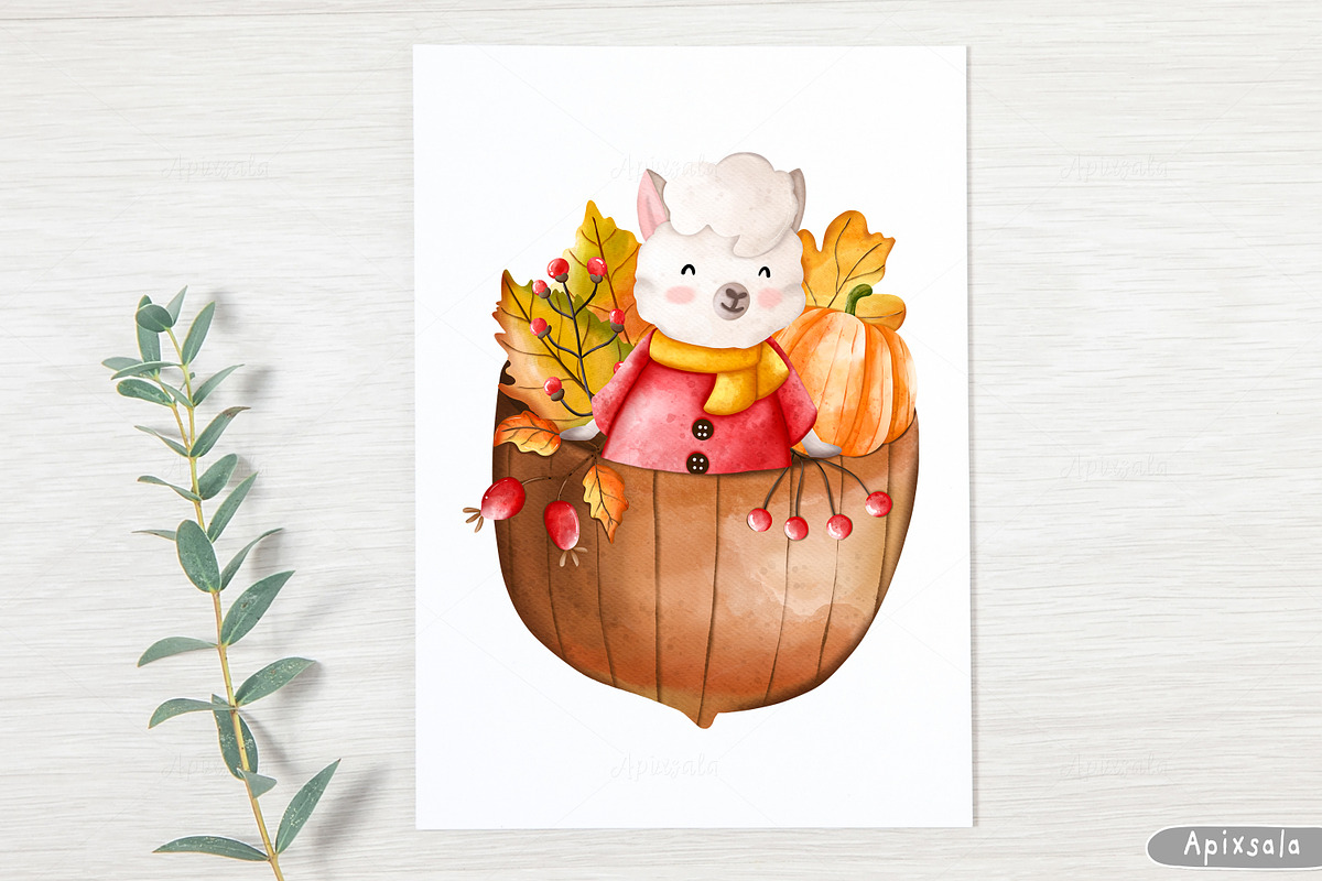 Autumn Animal Clipart, Fall Clipart, an Animal Illustration by Apixsala (Photo 11 of 15)