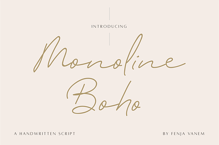Monoline Boho | A Handwritten Script, a Handwritten Font by Vanem Studio