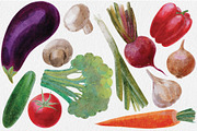 Watercolour Vegetables Collection, a Pattern Graphic by Maria Budarkiewicz (Thumbnail 2 of 11)