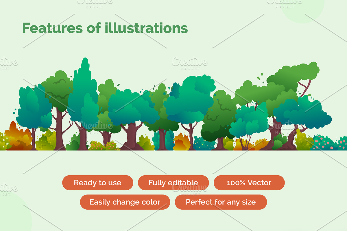 Trees and Bushes Illustration, a Graphic by 35lab (Photo 3 of 6)