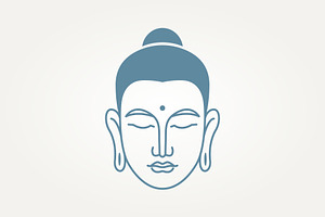 Buddha's Head Simple Icon Vector