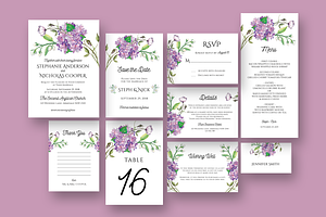 Hydrangea Wedding Invitation Suite, an Invitation Template by Inkpower
