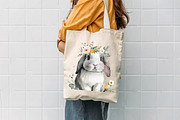 Watercolor Bunnies and Wild Flower, an Illustration by CreationArt (Thumbnail 6 of 10)