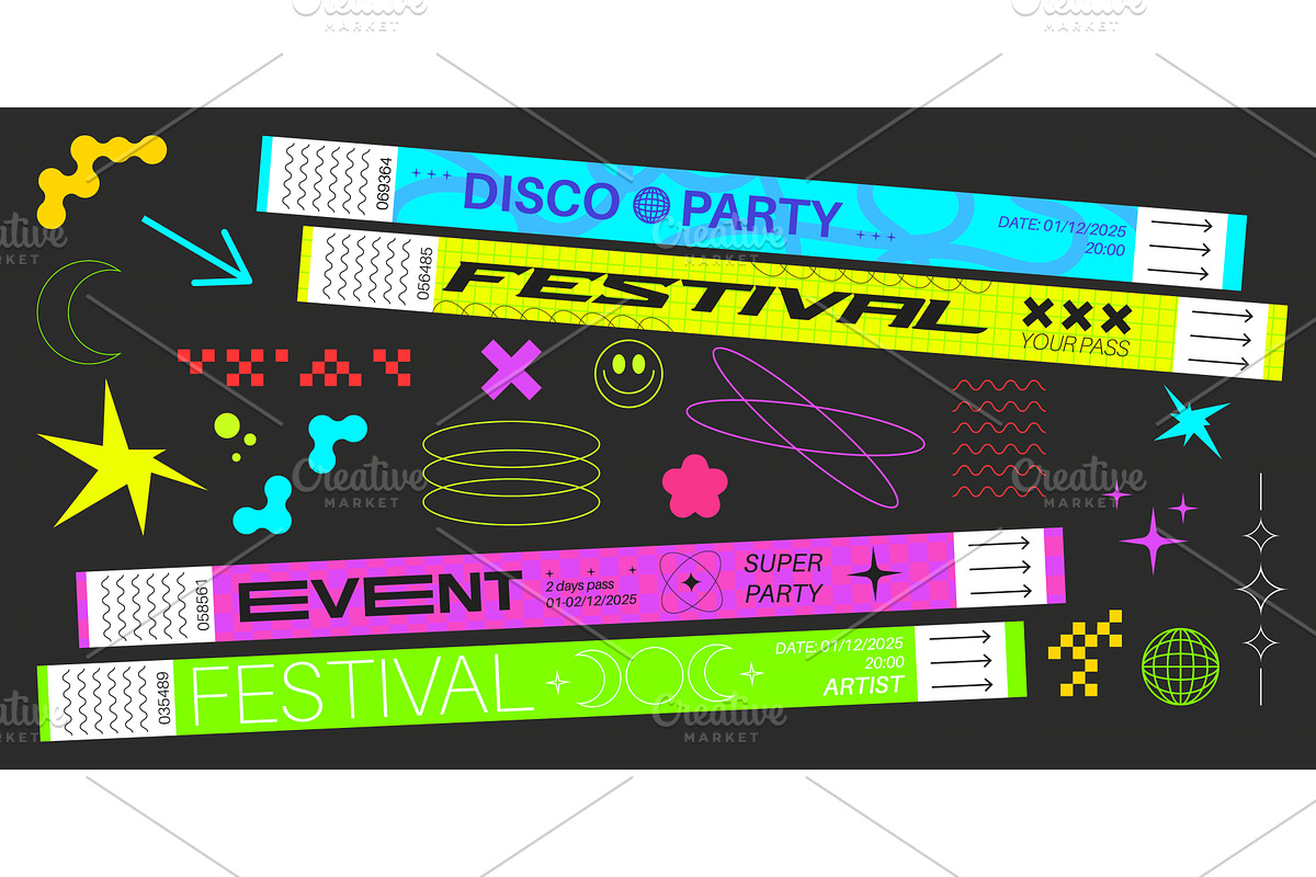 Festival party bracelet sticker, an Object Illustration by art PVP - market