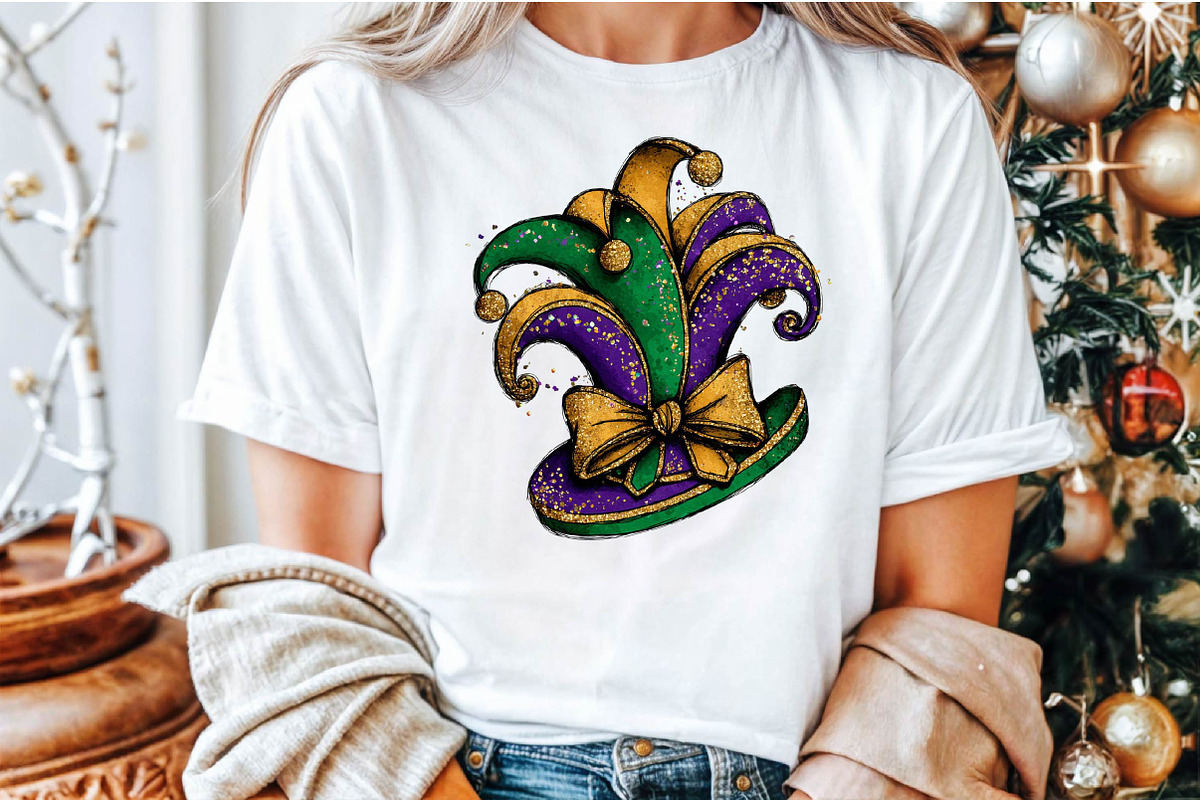 Watercolor Mardi Gras Jester Hat Cli, an Illustration by Sublimation Artist (Photo 5 of 6)