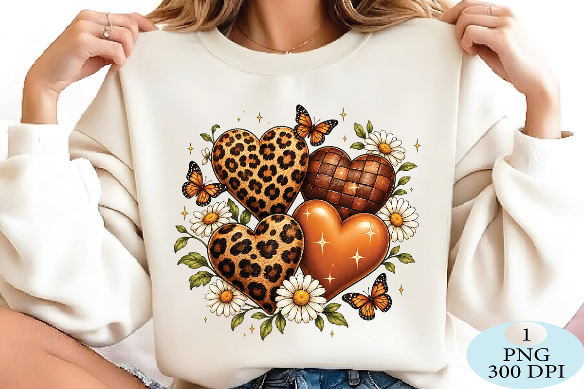 Boho Leopard Print Hearts PNG, a Seasonal Illustration by Daily.Designs (Photo 2 of 5)