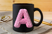 Knitted alphabet Pink yarn letters, an Object Graphic by SindyPrintDesign (Thumbnail 3 of 4)