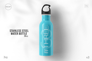 Stainless Steel Bottle Mockup BUNDLE