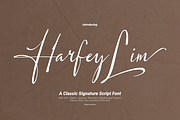 Harfey Lim Classic Signature Script, a Script Font by Denustudios (Thumbnail 1 of 13)