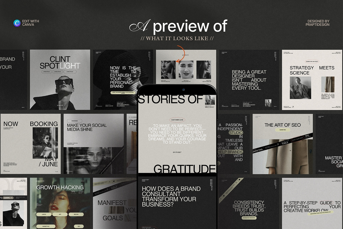 Luxury Canva Social Media Pack, a Social Media Template by Prapti Design (Photo 3 of 9)