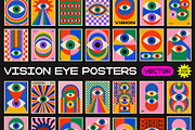100 VISION EYE VECTOR POSTERS SET, a Texture Graphic by craftlove (Thumbnail 1 of 8)