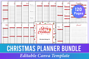 Christmas Planner Bundle Canva KDP