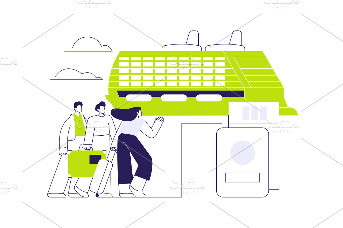 Ocean liner abstract concept vector, a Transportation Illustration by Visual Generation