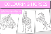 Colouring - Hand-drawn horses, an Animal Illustration by BreadlessPixels (Thumbnail 1 of 3)