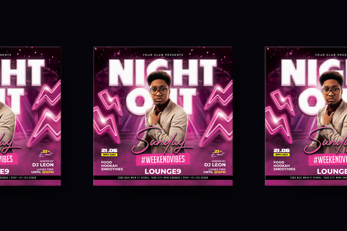Night Club Flyer, a Flyer Template by iDoodle Studio (Photo 3 of 4)