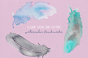Feathers Watercolor hand painted, an Illustration by MaraquelaStudio (Thumbnail 4 of 5)