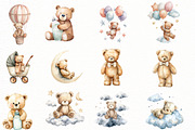 Teddy Bear Watercolor Clipart, an Illustration by Designworld (Thumbnail 4 of 5)