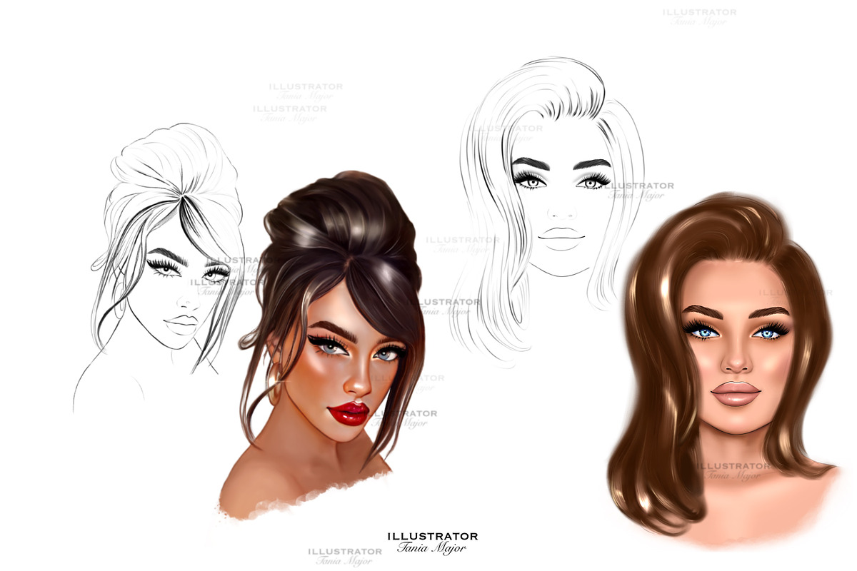 Procreate face stamps, a Brush Add-On by MajorArtTm (Photo 2 of 3)