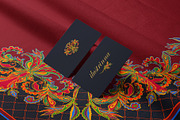 Crimson Baroque Garden Silk Scarf, an Object Graphic by ilustrinna (Thumbnail 4 of 10)