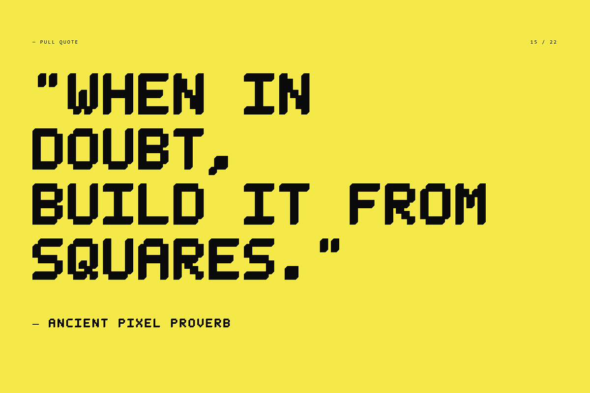 VOXEL - Pixel Display Typeface, a Sans Serif Font by Lettra Studio (Photo 9 of 18)