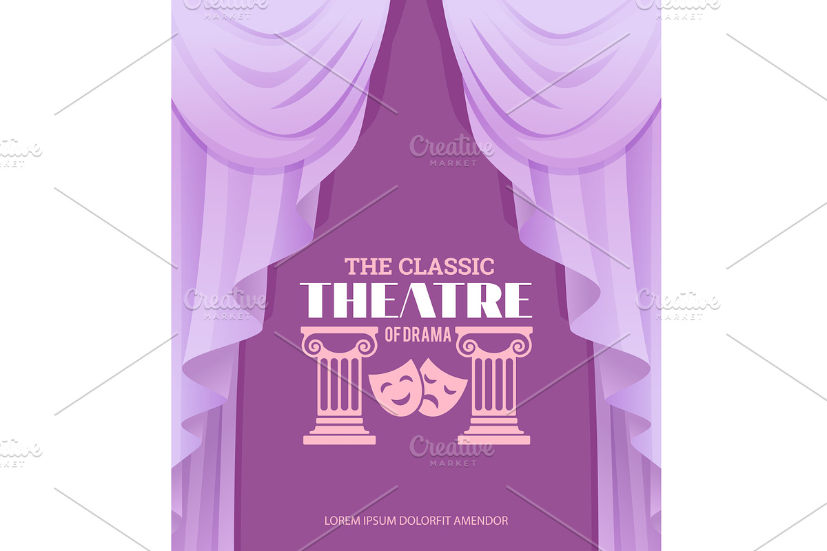 Theatre poster. luxury curtains for, an Illustration by Onyx
