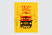 Taxi retro grunge vector poster set., a Transportation Illustration by PoPaShop (Thumbnail 5 of 15)
