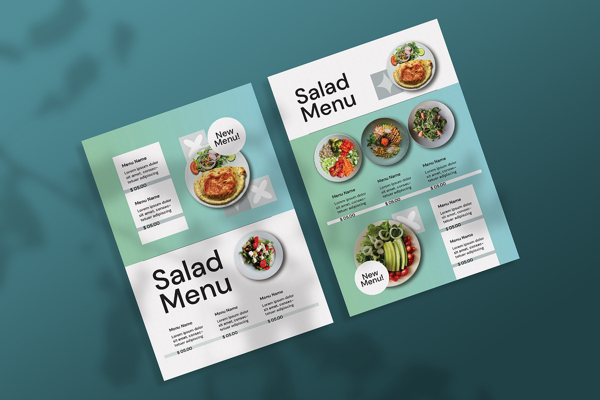 Salads - Restaurant Menu, a Print Template by StreaksideStd (Photo 2 of 2)