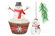 Watercolor Christmas Sweets Clipart, a Food Illustration by ArtfulStudio (Thumbnail 4 of 10)