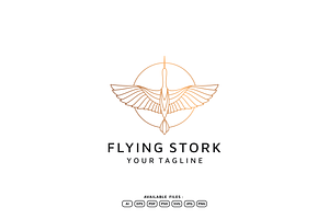 STORK LINEART LOGO TEMPLATE