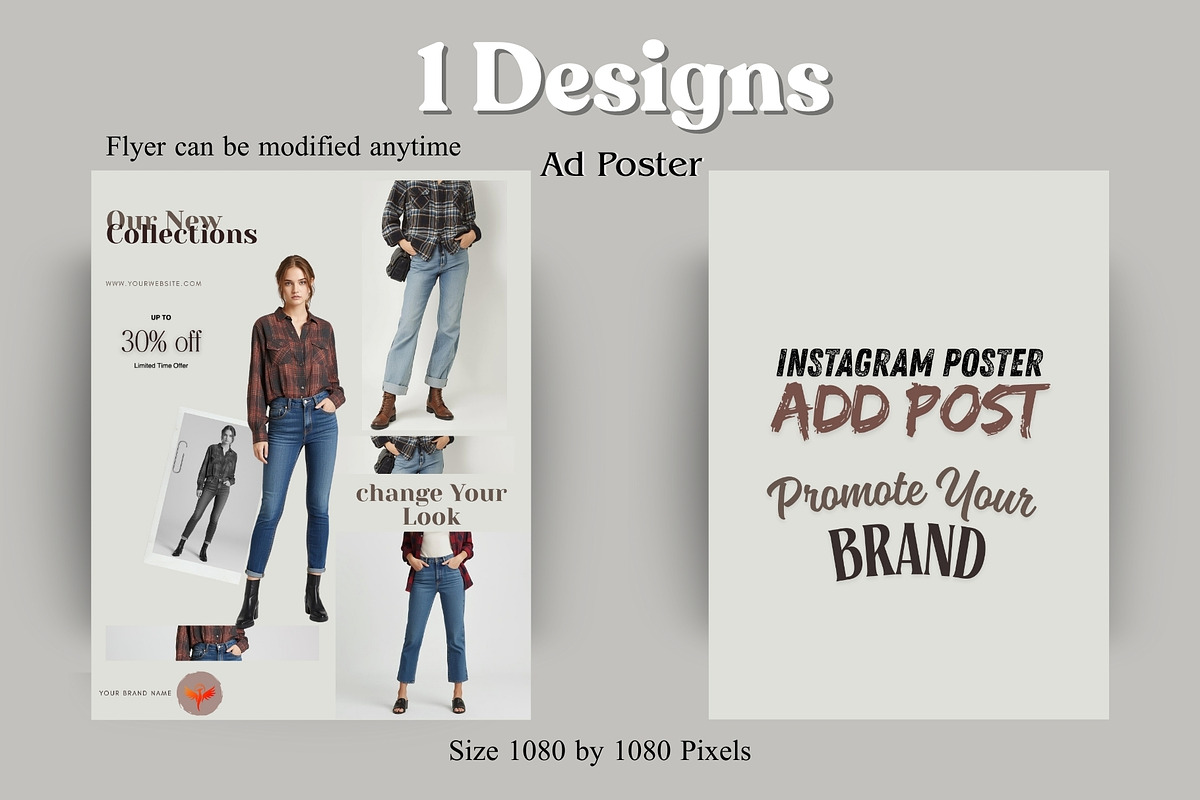 Plaid Shirt Fashion Flyer Pack, a Social Media Template by Crox Studio | Digital (Photo 3 of 6)