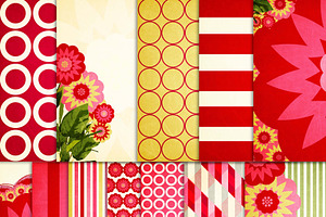 Digital Paper Pack Red Roses