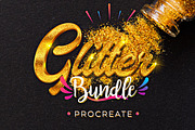 Procreate glitter brushes + textures, a Brush Add-On by Endete & Mazak brushes (Thumbnail 1 of 6)