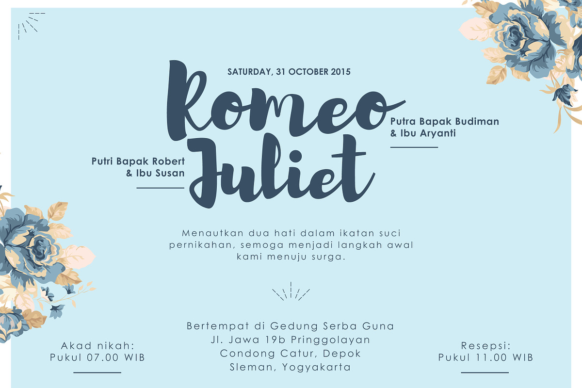 Exclusive flowery wedding invitation, an Invitation Template by Laffmate (Photo 3 of 3)