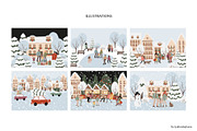Christmas Winter City Illustrations, a Seasonal Illustration by LyubovZaytseva (Thumbnail 4 of 11)