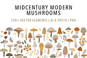 Mid Century Modern Mushrooms, an Object Illustration by Jennadesigns (Thumbnail 12 of 16)