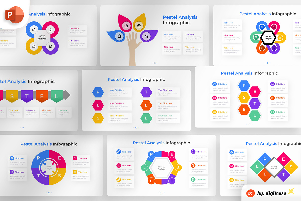 PESTEL Analysis PowerPoint Infograph, a Presentation Template by Digitcase x Wealthwells (Photo 1 of 4)