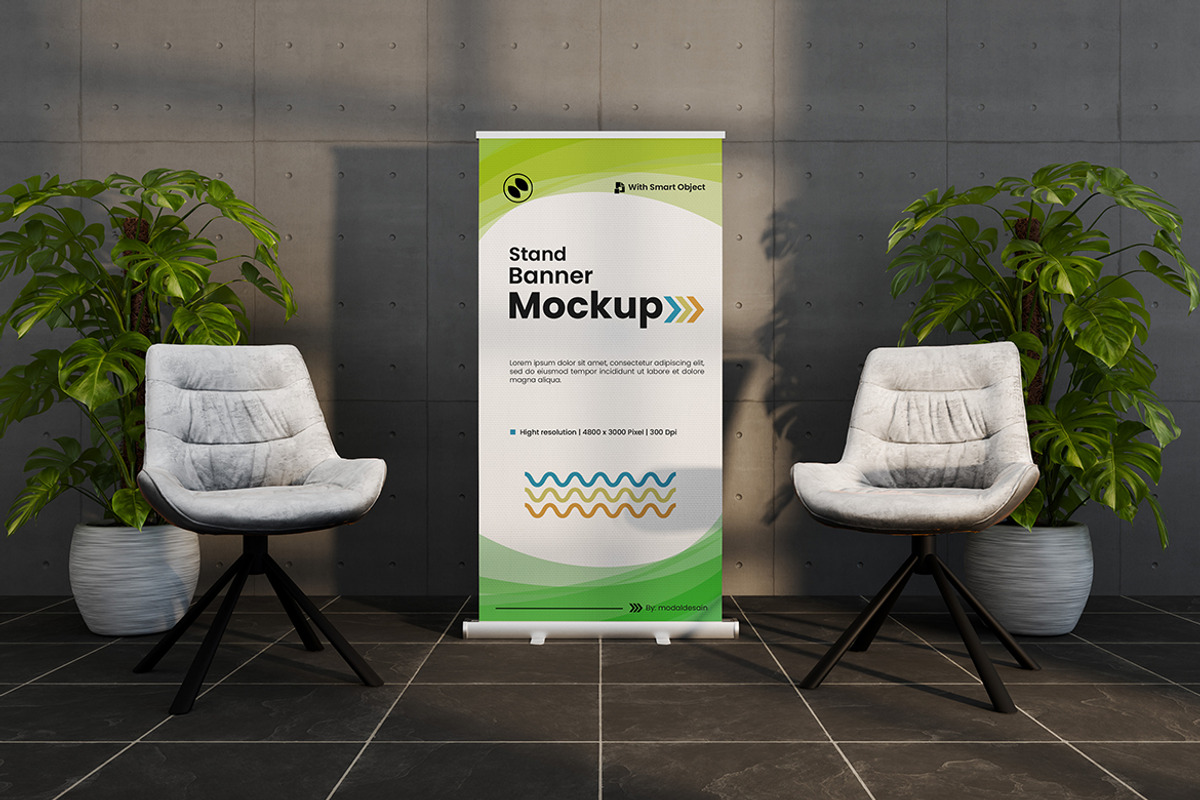 Roll Up Banner Mockup, an Advertising Mockup by Artlogs x Modaldesain (Photo 2 of 3)