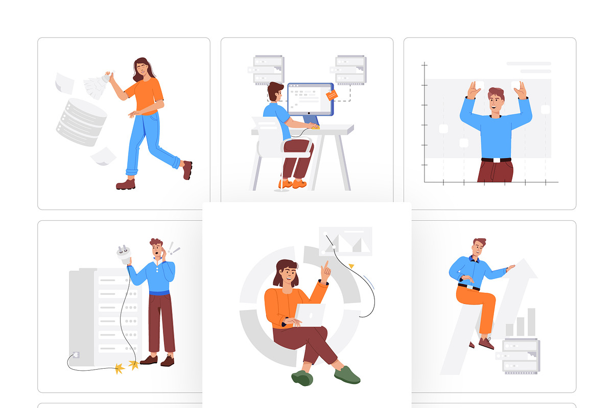 Data Vector Illustration Set, a Person Illustration by Vectors Market (Photo 8 of 8)