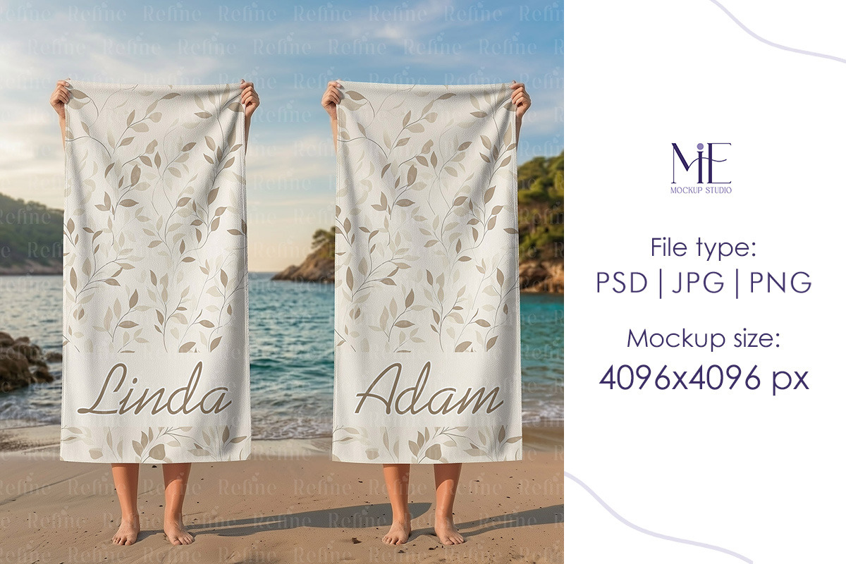 Beach Towel Mockup, a Mockup by Mie Mockup Studio (Photo 7 of 8)