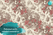 Vintage Christmas Toile Patterns, a Seasonal Illustration by Verdigris Studios (Thumbnail 3 of 4)