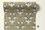Floral Motif Greenish Pattern, a Wallpaper Graphic by Bloomart Studio (Thumbnail 2 of 7)