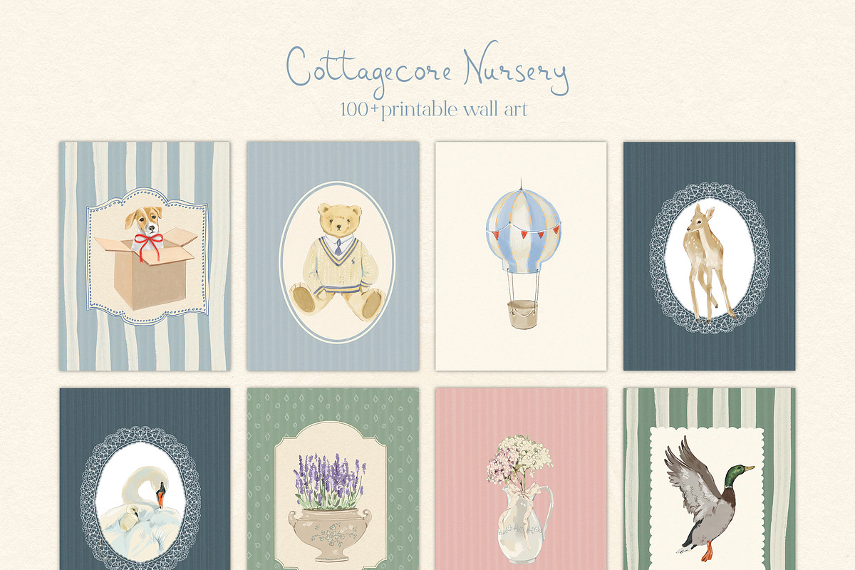 Animals Nursery Wall Art Prints, a Background Graphic by whiteheartdesign (Photo 4 of 17)