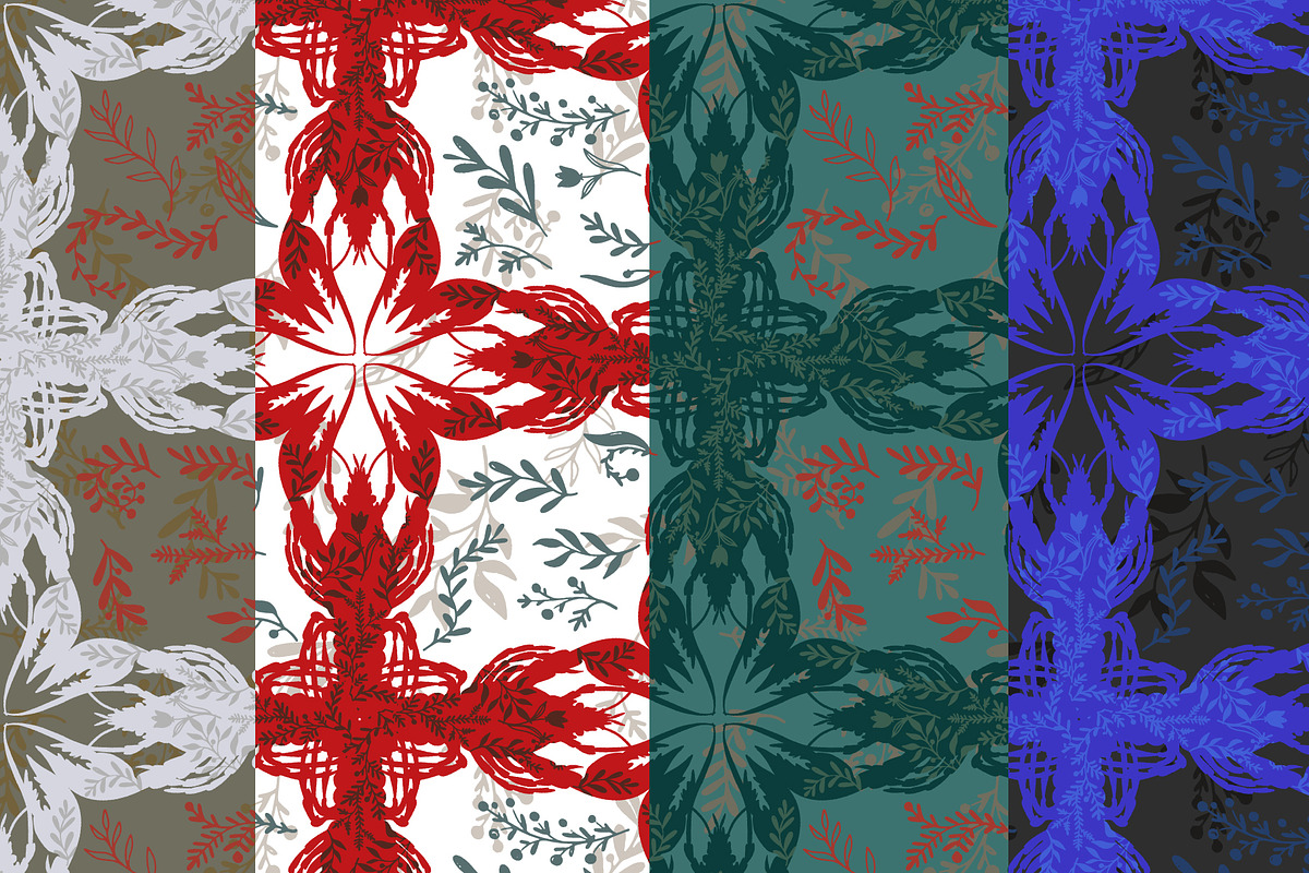 Lobster Meadow Lace Folk, a Pattern Graphic by NayaChu (Photo 5 of 11)